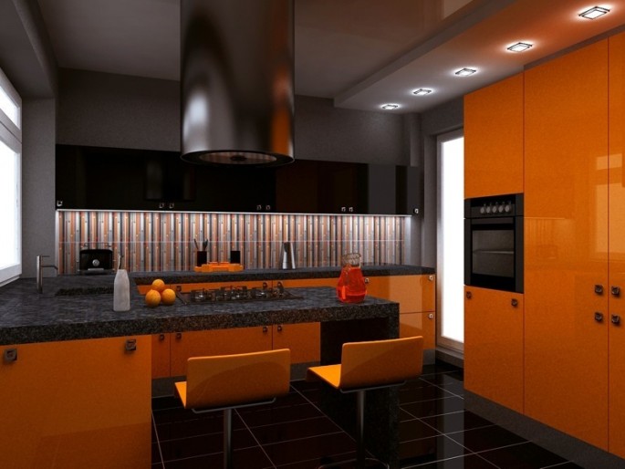 Оранжевые кухни: особенности цветовых комбинаций для энергичных интерьеров