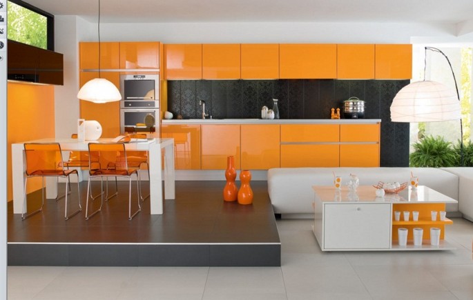 Как оформить интерьер кухни персикового цвета самостоятельно