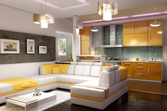 Дизайн кухни, совмещенной с гостиной: нюансы зонирования и интерьера
