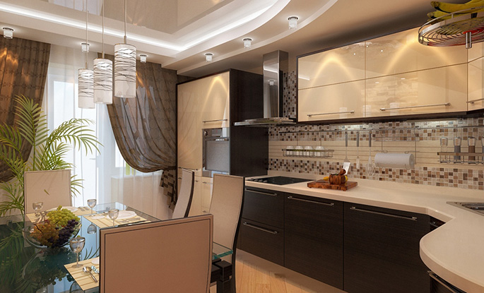 Дизайн кухни 11 квадратных метров: особенности интерьера