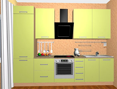 Кухонный гарнитур "Миа Салат" стал одним из популярных у домохозяек