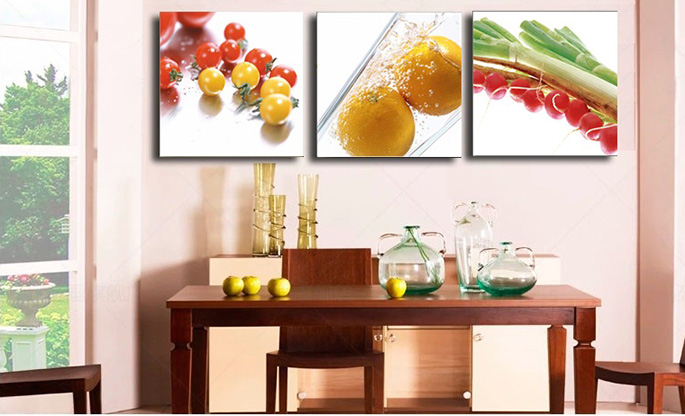 Картины с изображением фруктов и овощей – отличный декор для кухонь по фен-шуй